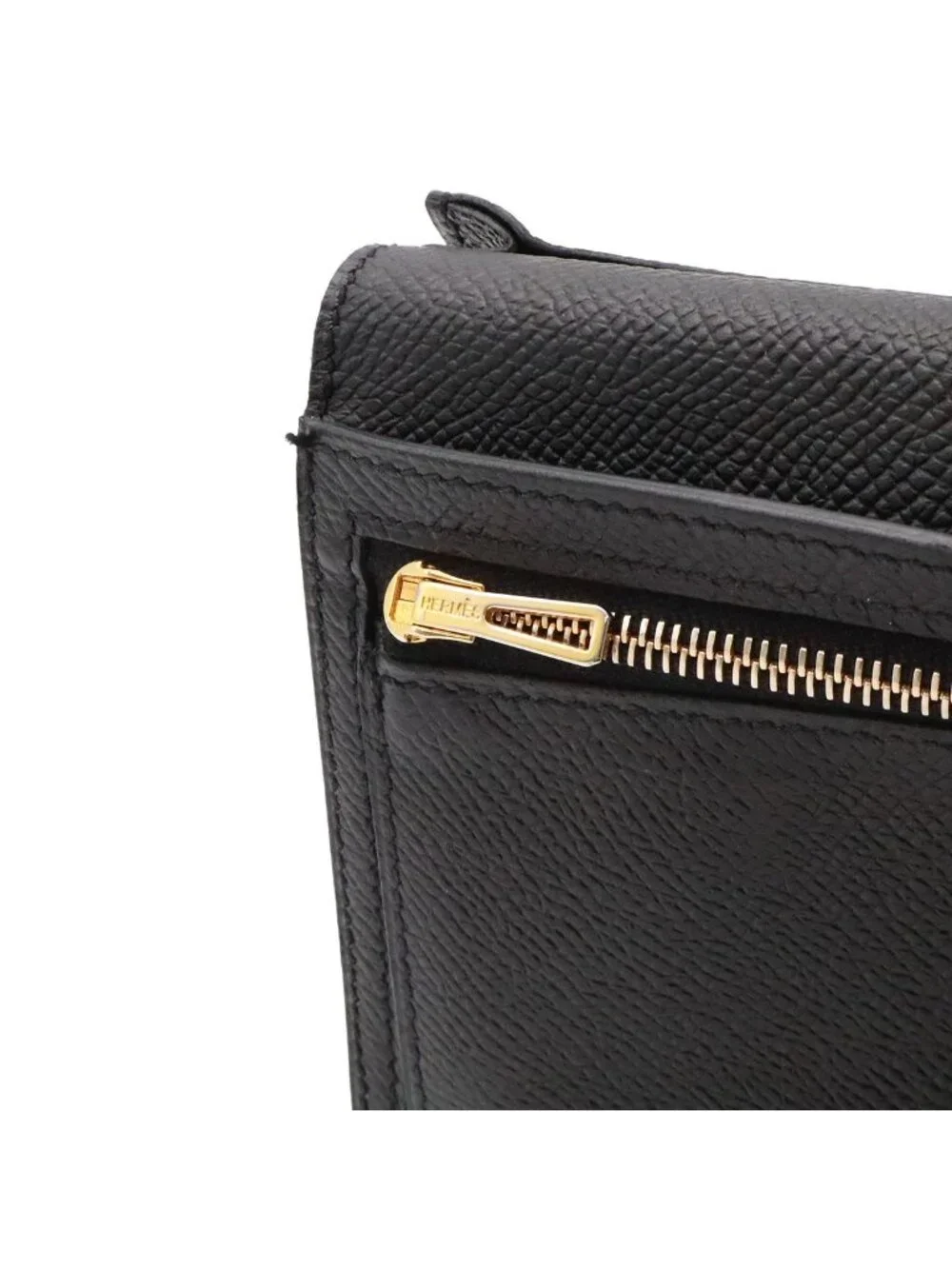 Hermes Bearn Soufflet Wallet Bifold Veau Epsom Black Gold